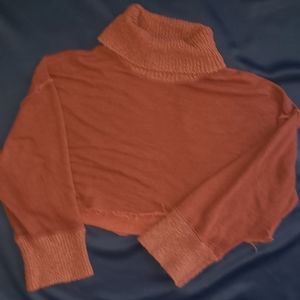 Free People women's cropped cowneck sweater